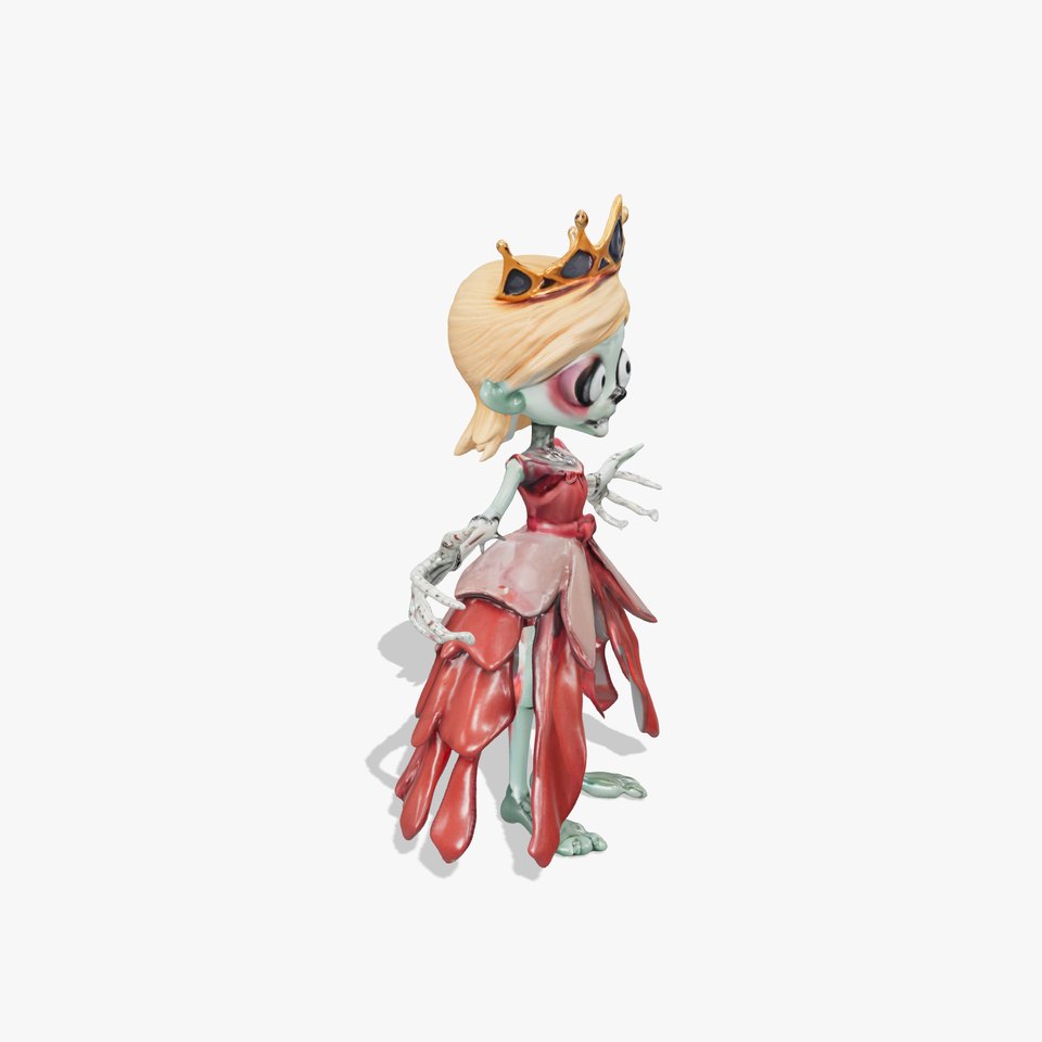 Zombie Princess Character Model Rigged and Animated