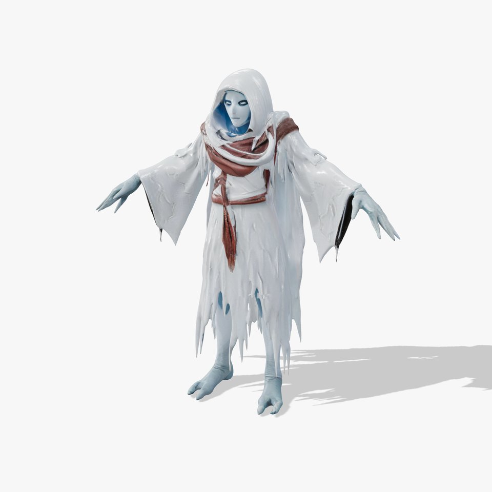Ethereal Wraith Character Model  Fully Rigged and Animated