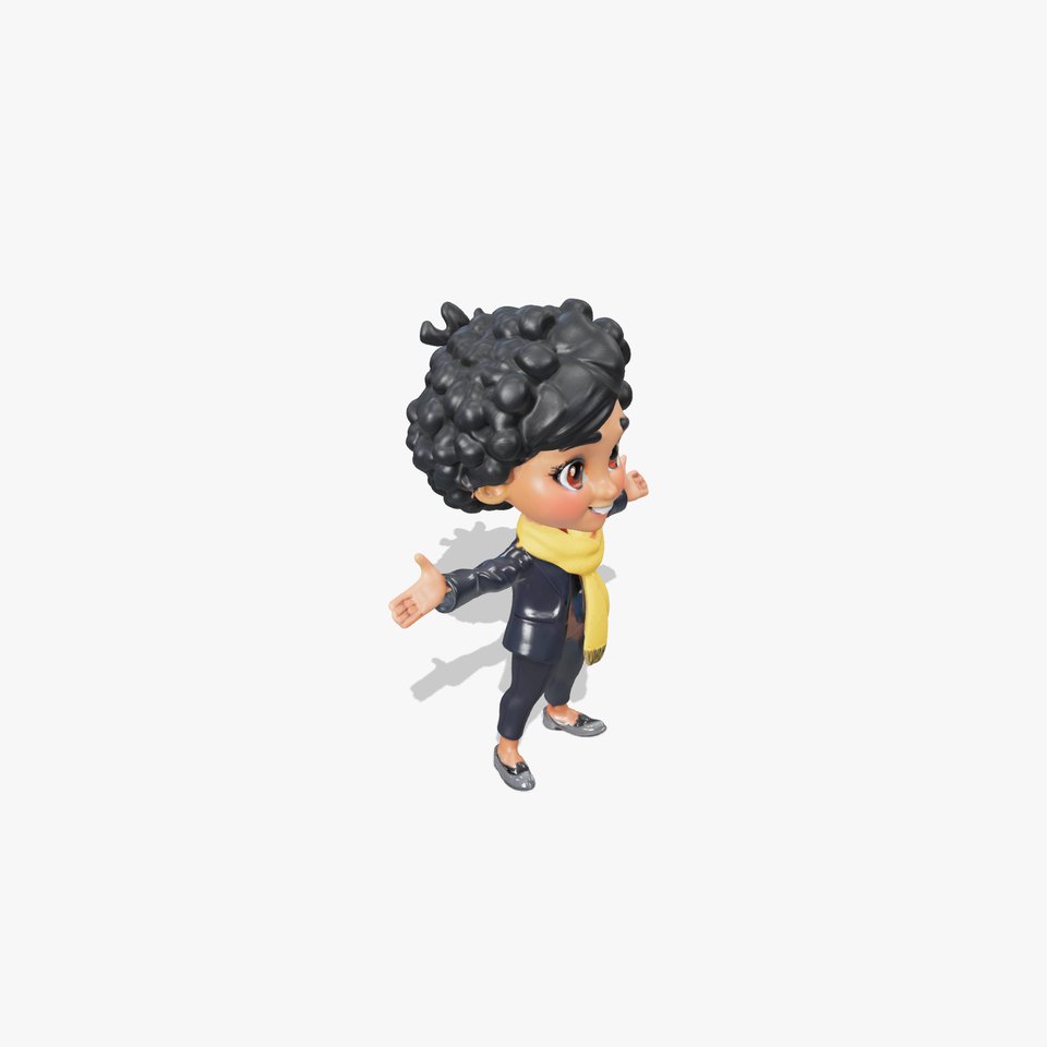 Charming Kid Rigged and Animated Character Model