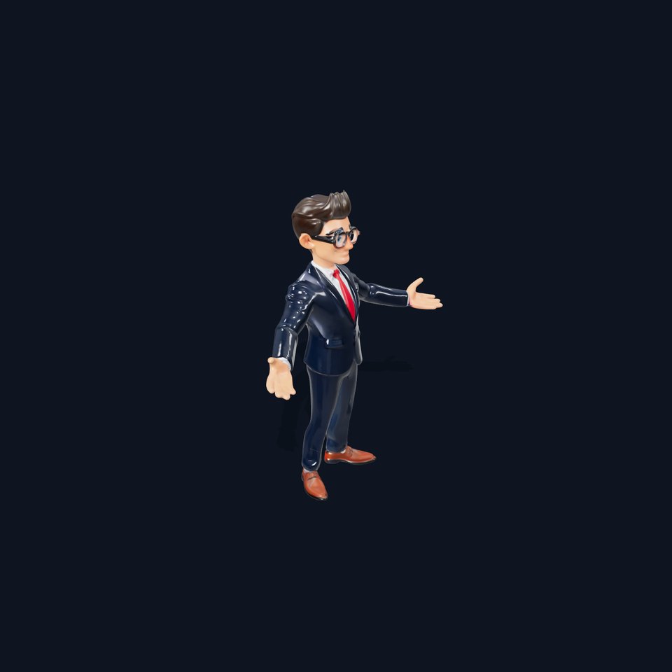 Smart Businessman in Suit  Rigged and Animated D Character Model