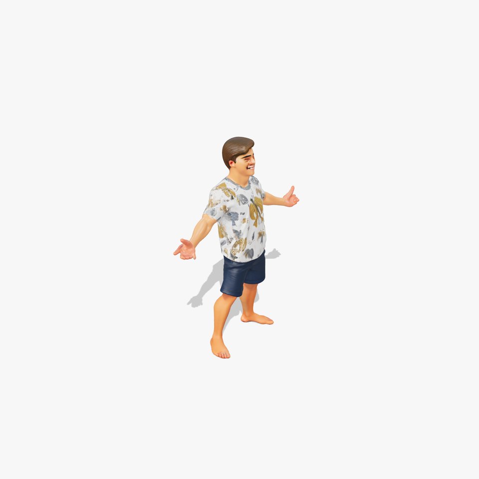 Young Casual Male Rigged and Animated Character Model