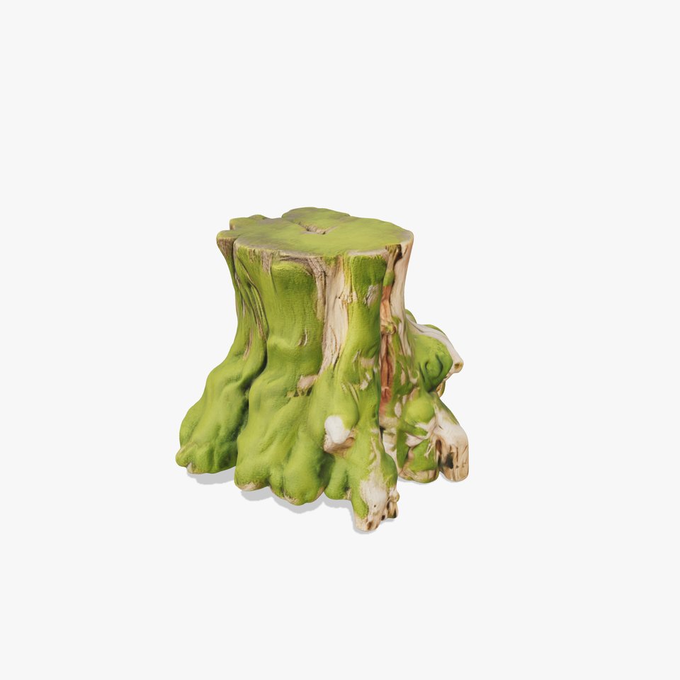 Realistic Tree Stump with Moss Model Pack