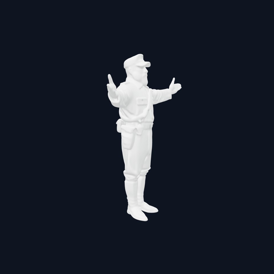 Military Officer Character Rigged and Animated in Uniform with Accessories