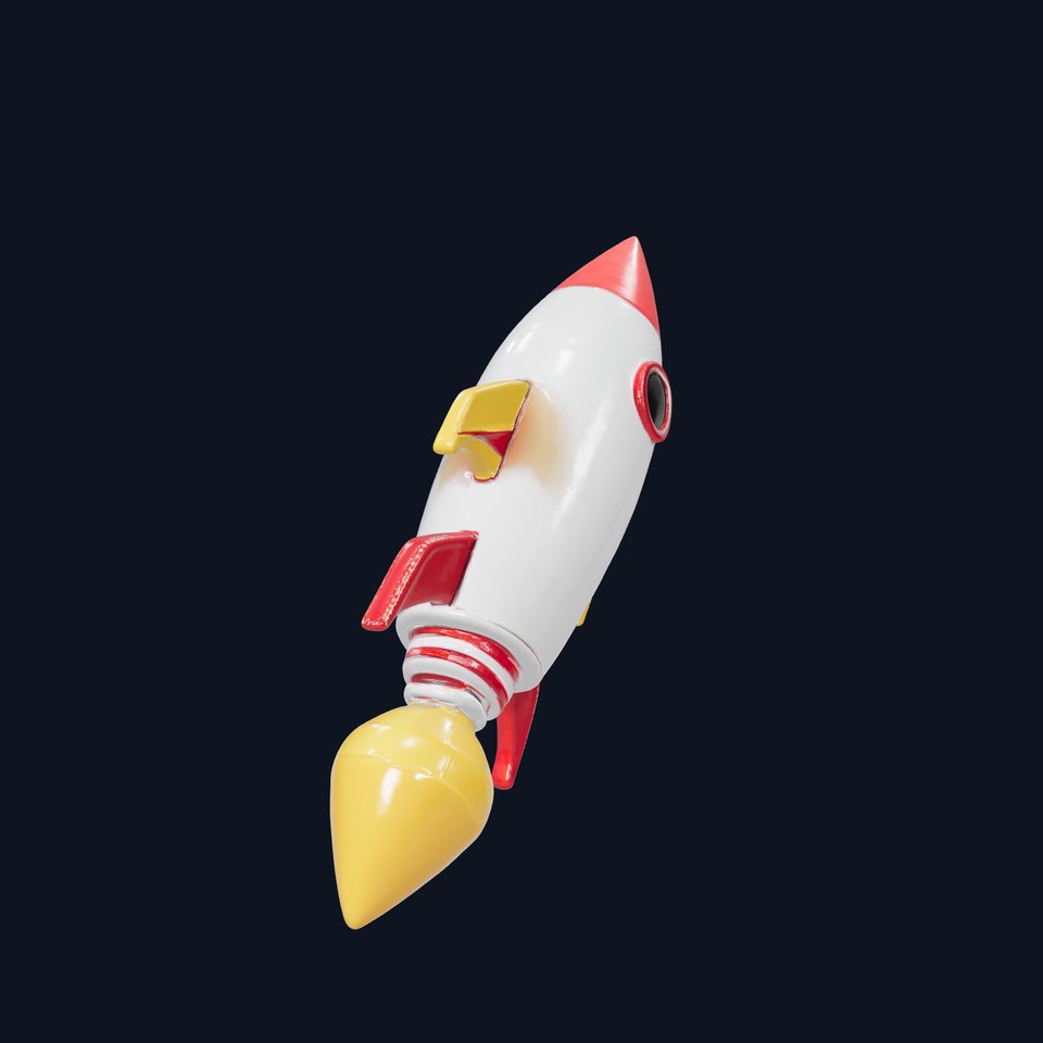 Retro Rocket Ship Model Pack with Vibrant Colors
