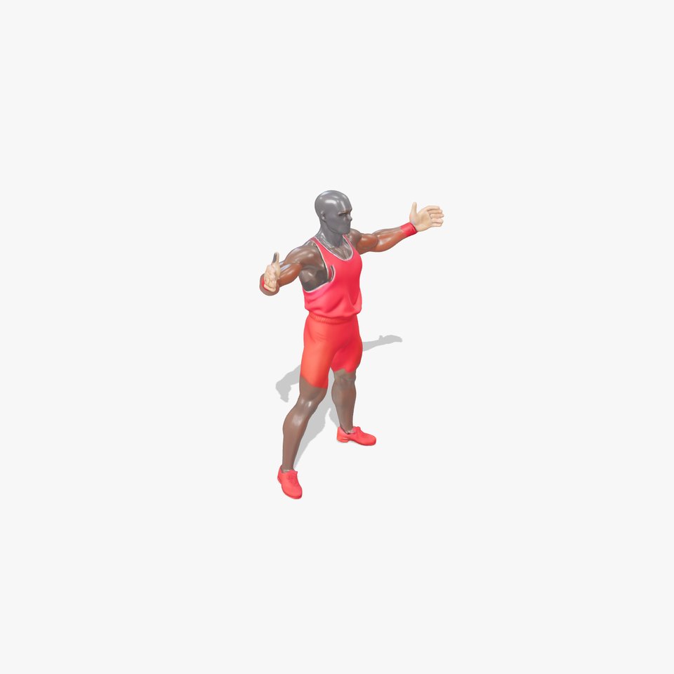 Athletic Runner Rigged and Animated Character Model