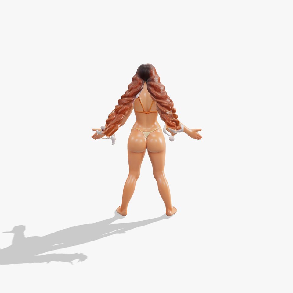 Elegant Beach Character Rigged and Animated for D Projects