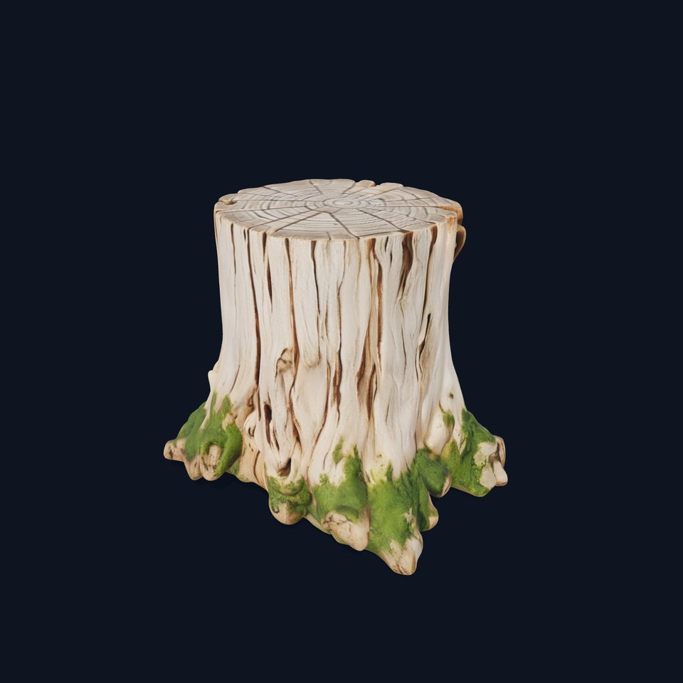 Tree Stump with Moss Model Pack for D Projects