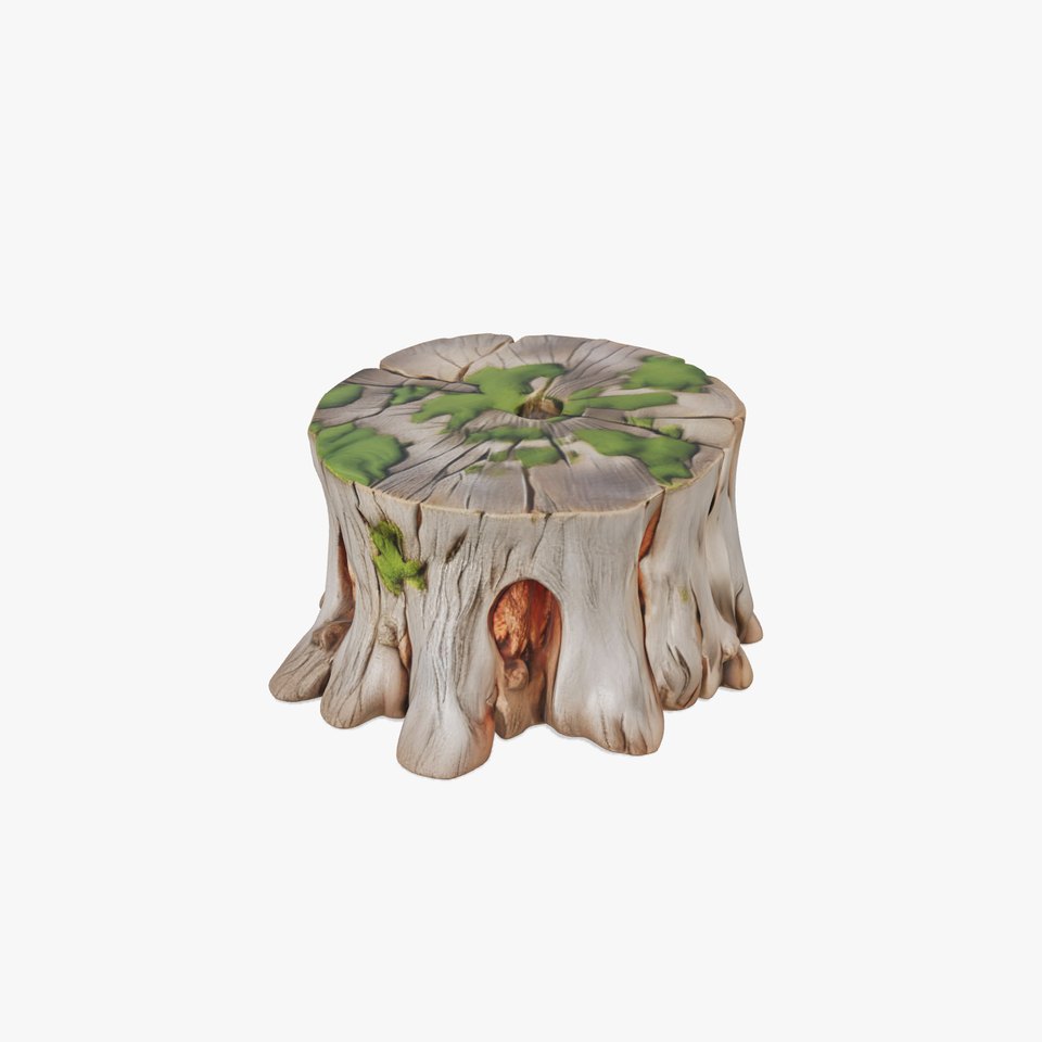 Mossy Tree Stump Model Pack for Nature Scenes and Games