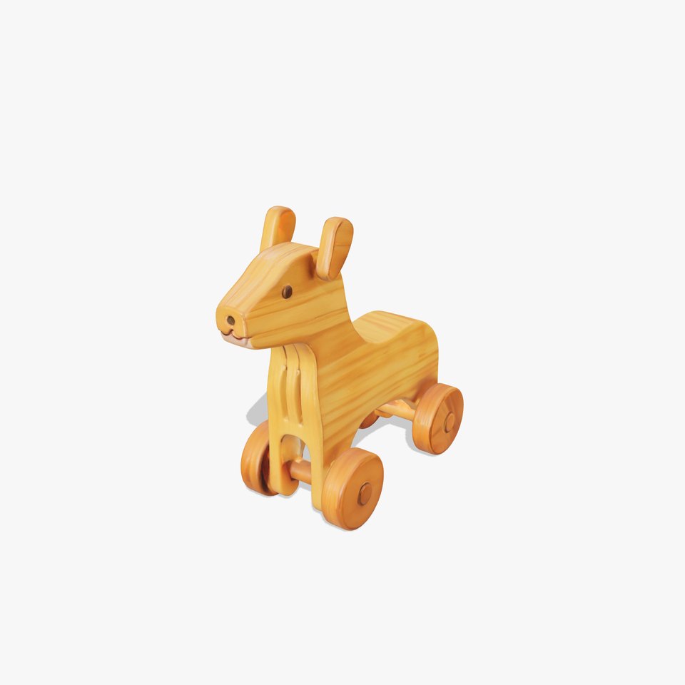 Wooden Toy Animal on Wheels Model Pack