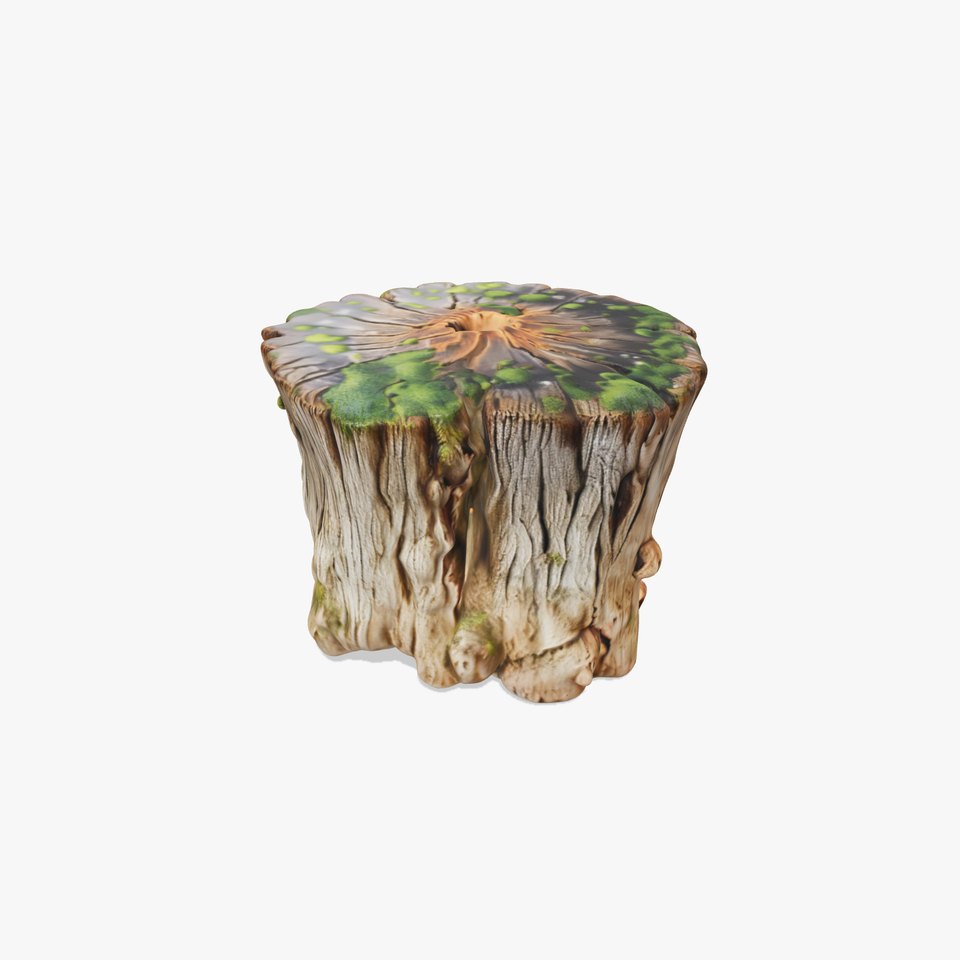 Tree Stump with Moss Model Pack