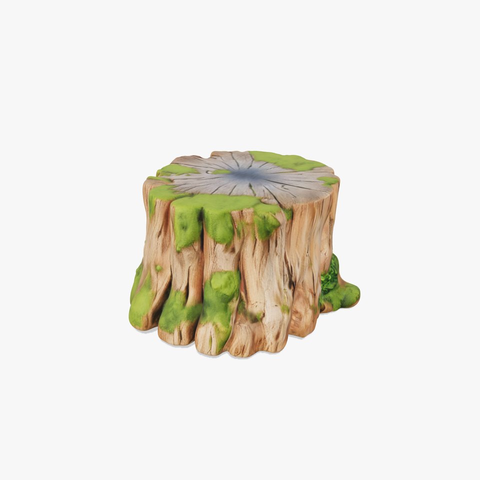 Tree Stump with Moss Model Pack