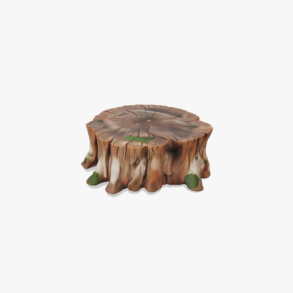 Tree Stump with Moss Model Pack for Natural Environments