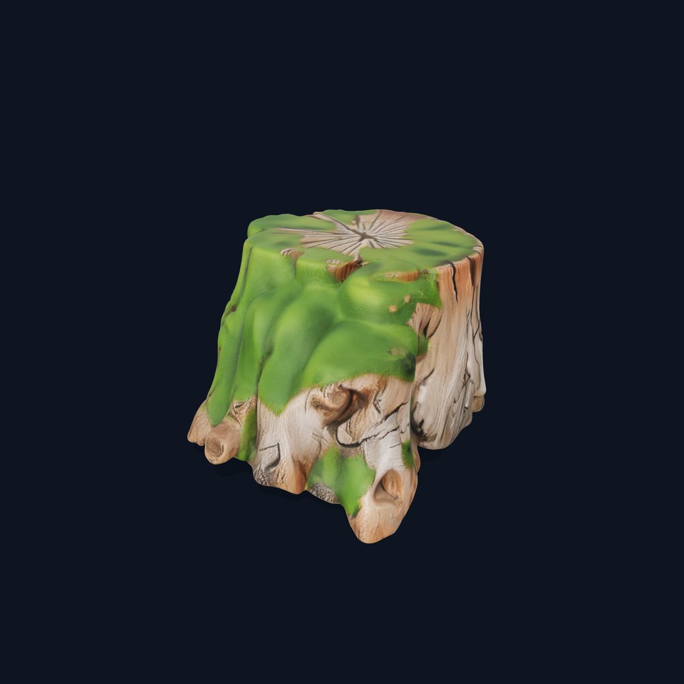 Mossy Tree Stump Model Pack