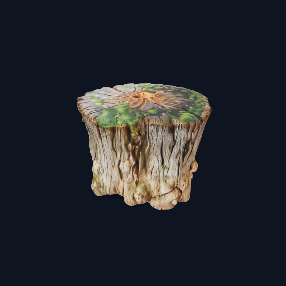 Mossy Tree Stump Model Pack with Natural Details