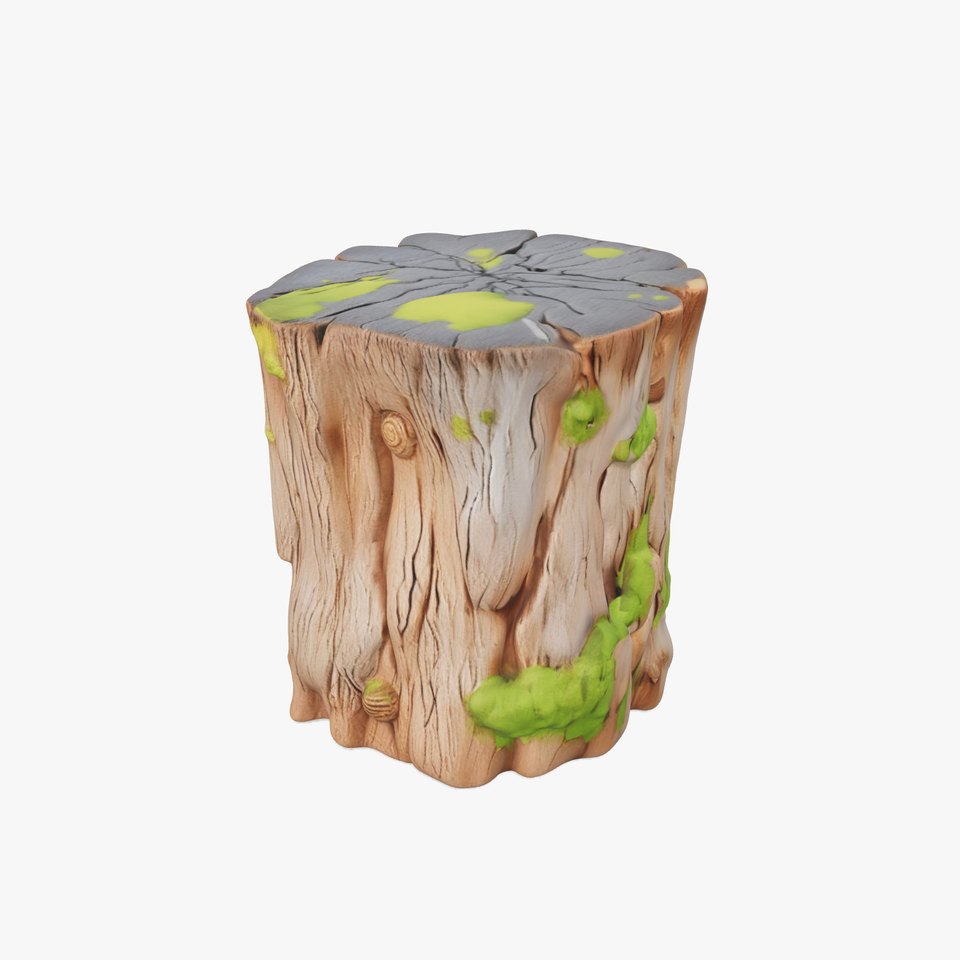 Realistic Mossy Tree Stump Model Pack for Natural Environments