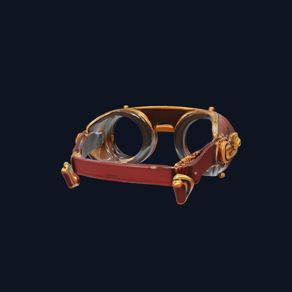 Steampunk Goggles Model Pack with Brass Detailing
