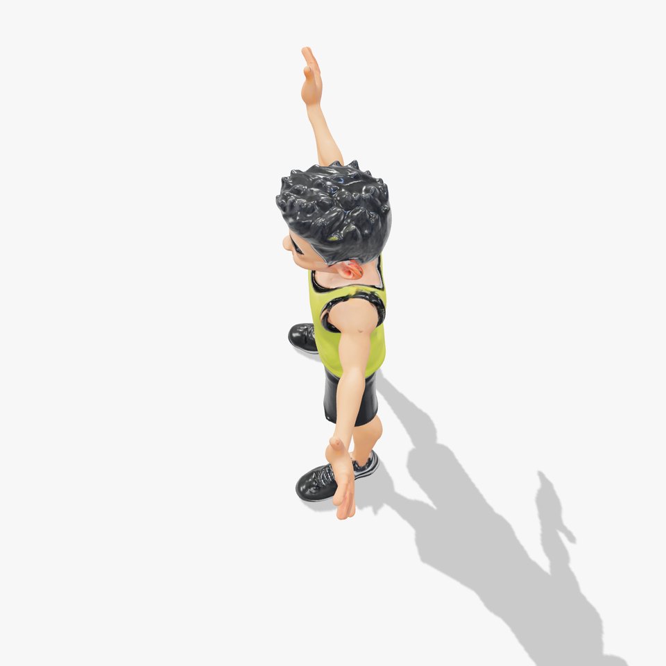 Sporty Boy D Character Model Rigged and Animated