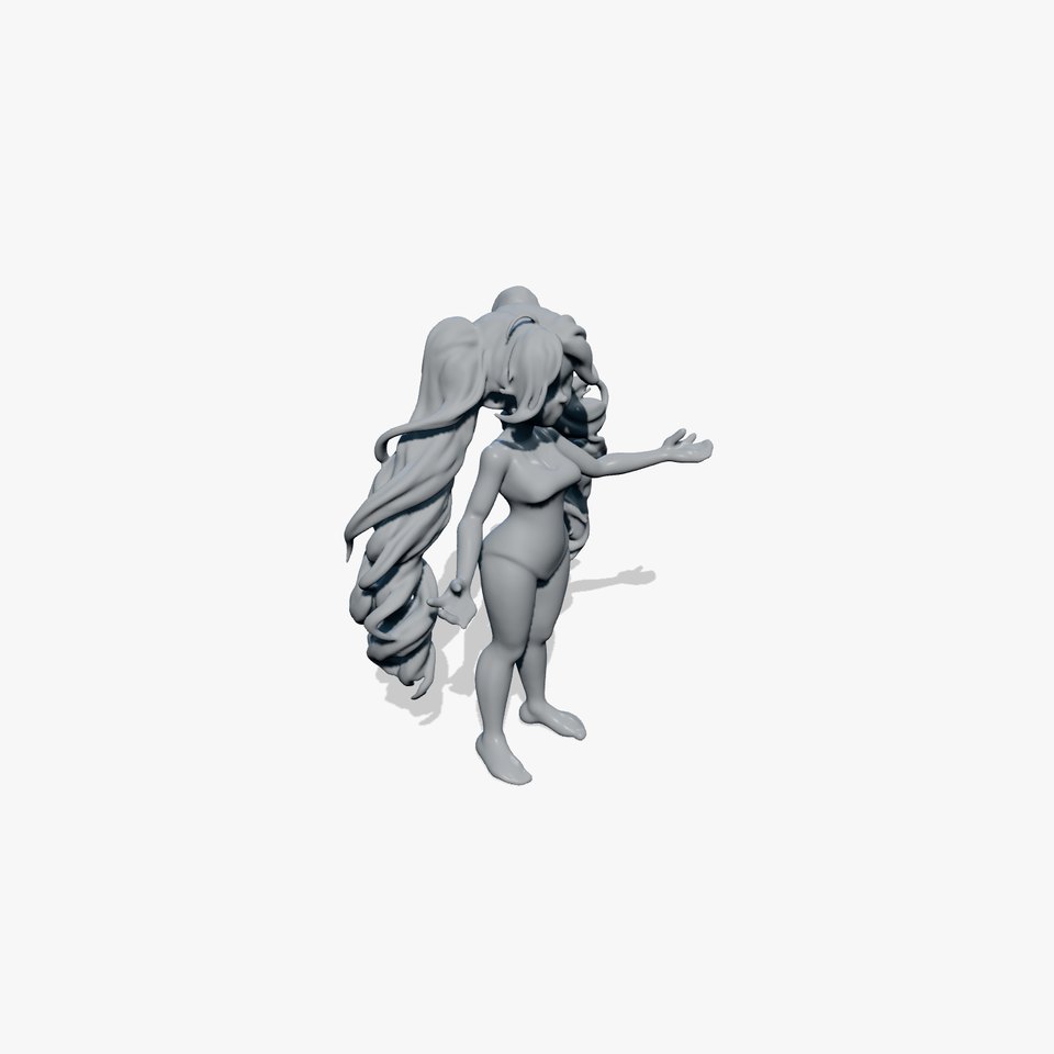 Animated Blonde Girl Character Model in Summer Outfit  Rigged and Animated