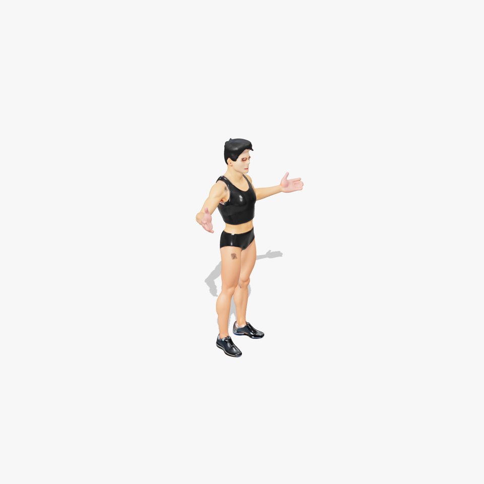 Male Athletic Character with Tank Top  Rigged and Animated for Games