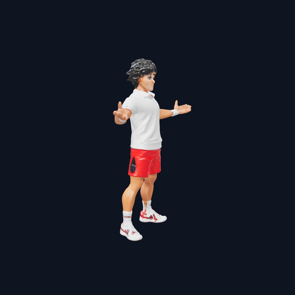 Animated Tennis Player Character Model  Rigged and Animated