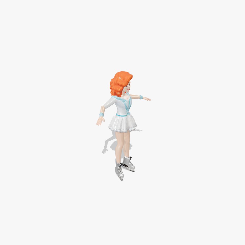 D Figure Skater Character Model Rigged and Animated