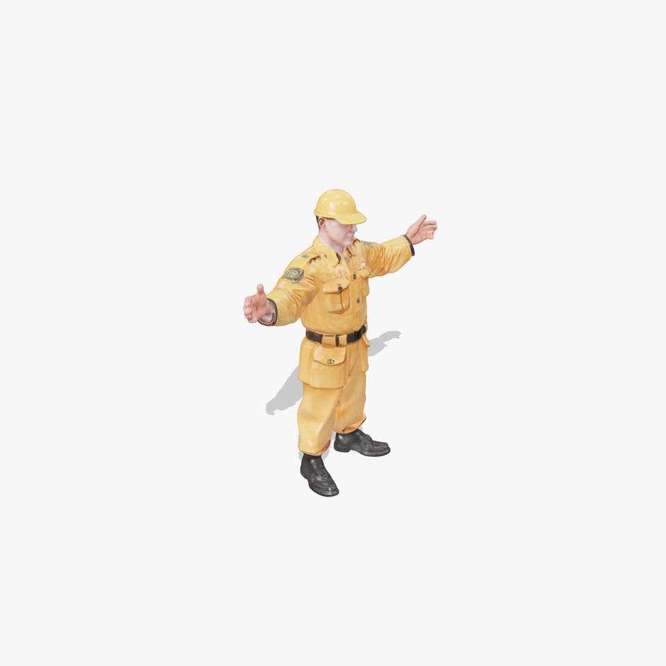 Rigged and Animated Construction Worker Character Model