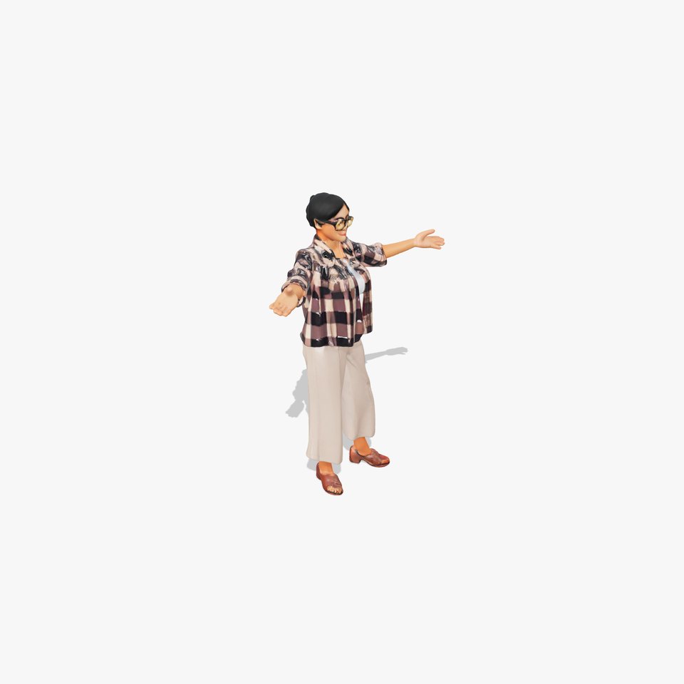 Casual Outfit Female Character Rigged and Animated
