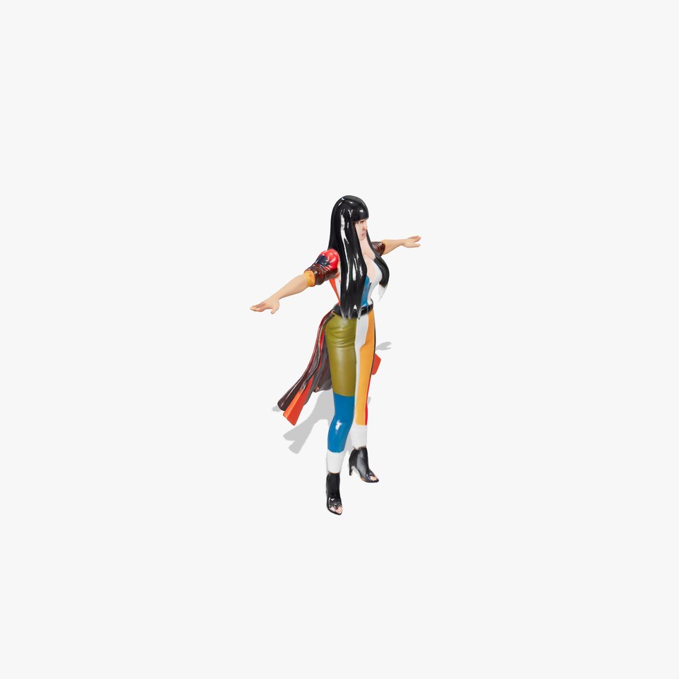 Colorful Fashion Character Model  Rigged and Animated