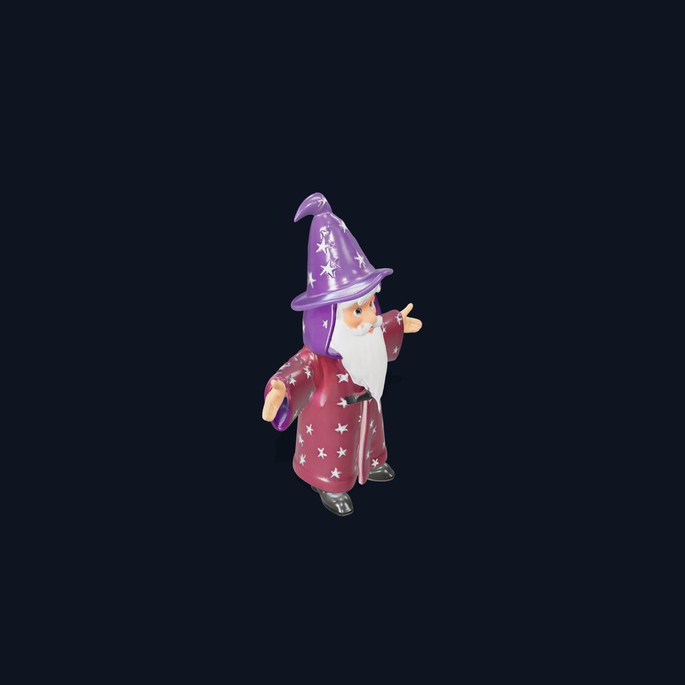 Enchanted Wizard Rigged and Animated D Character Model