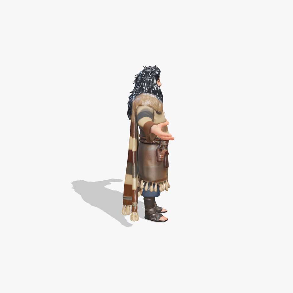 Nomadic Warrior Rigged and Animated D Character Model