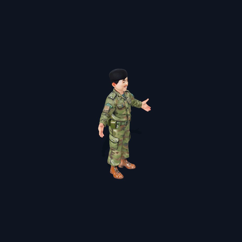 Young Soldier D Character Model  Rigged and Animated