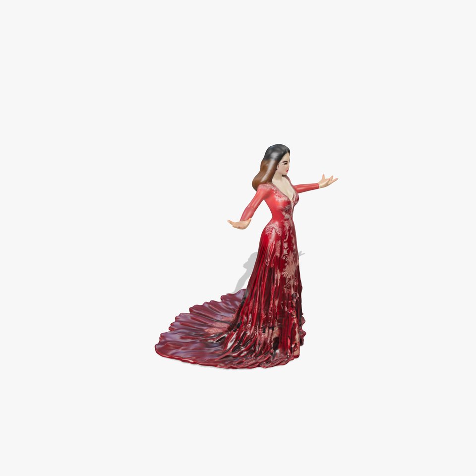 Regal Gown Character  D Model Rigged and Animated