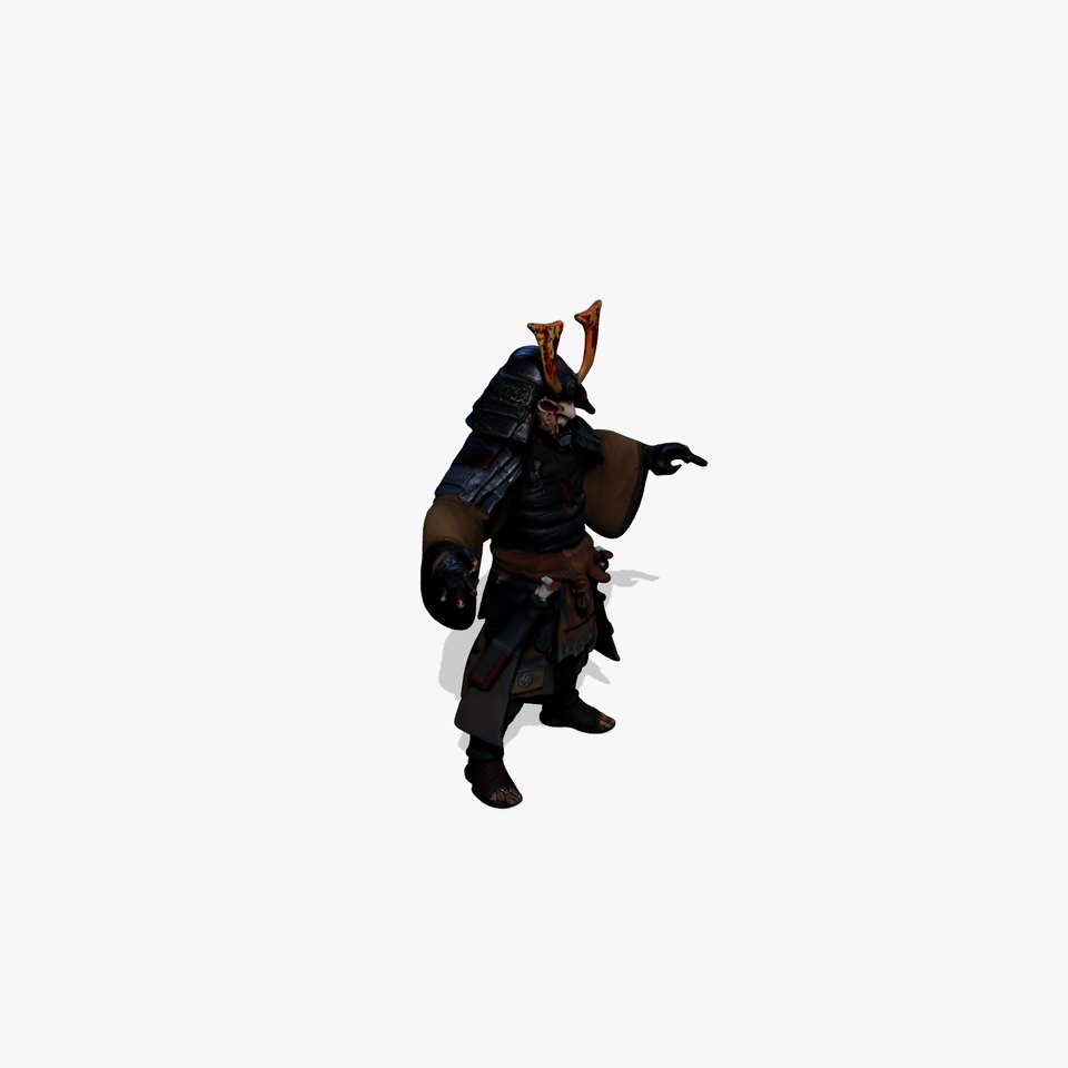 Samurai Warrior Rigged and Animated D Character Model