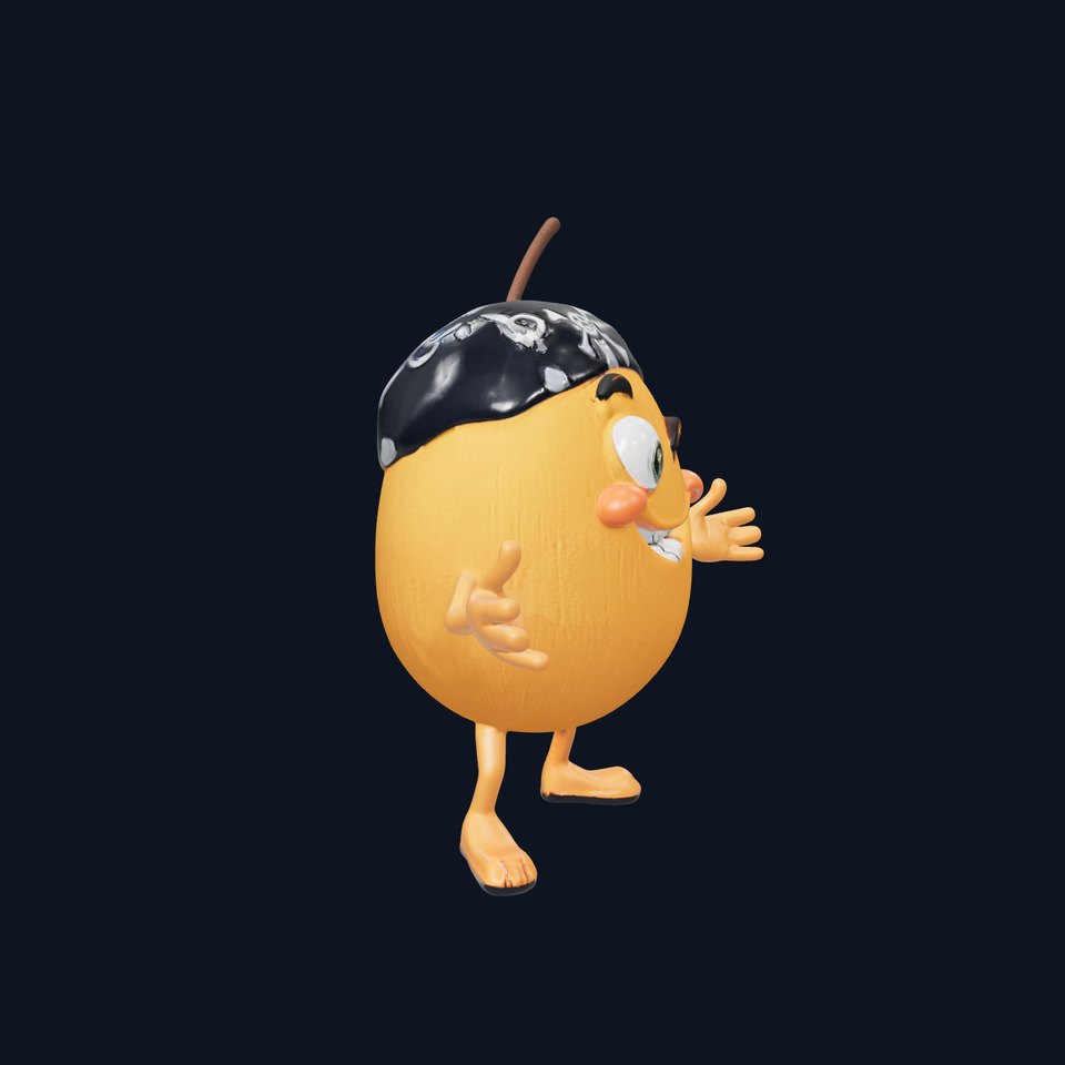 Pirate Kiwi Character  Rigged and Animated D Model
