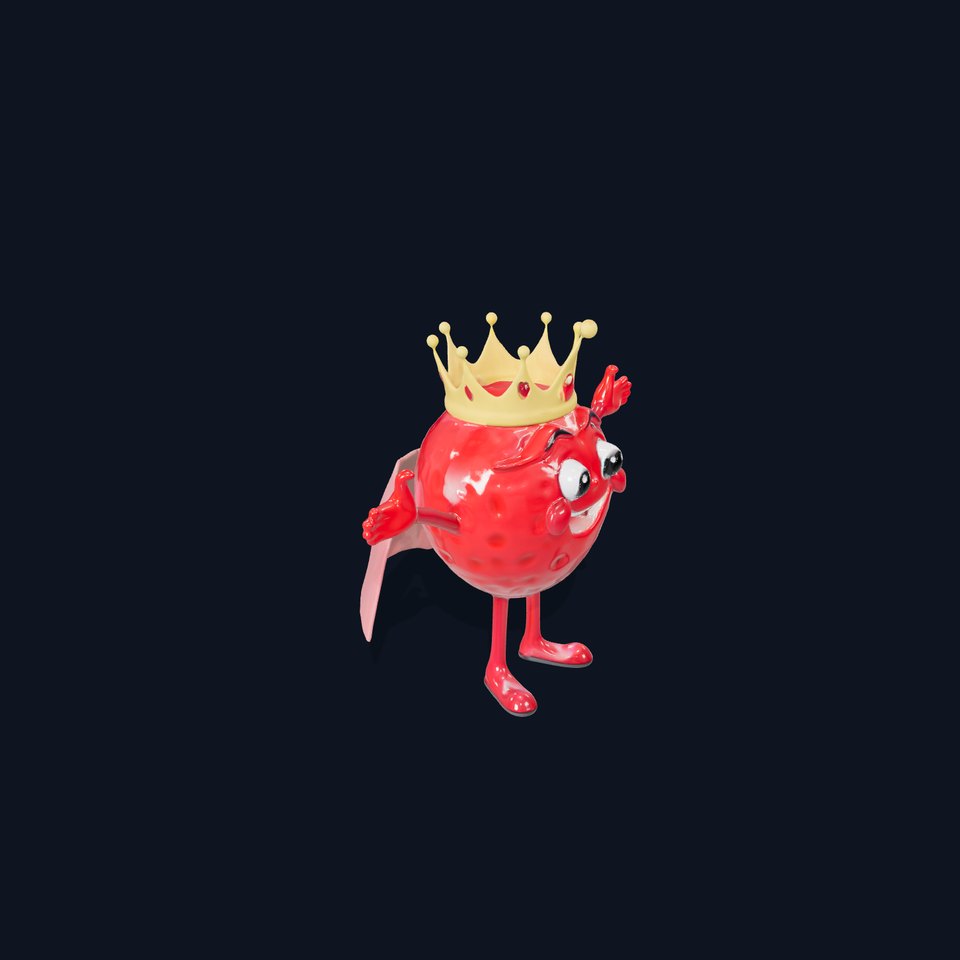 Berry King Character Model  Rigged and Animated