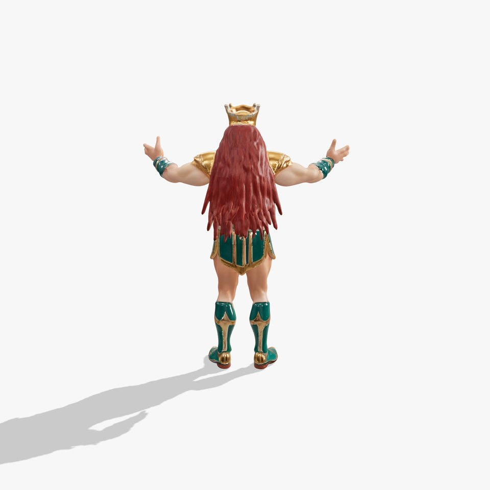 Regal Warrior King Rigged and Animated Character Model