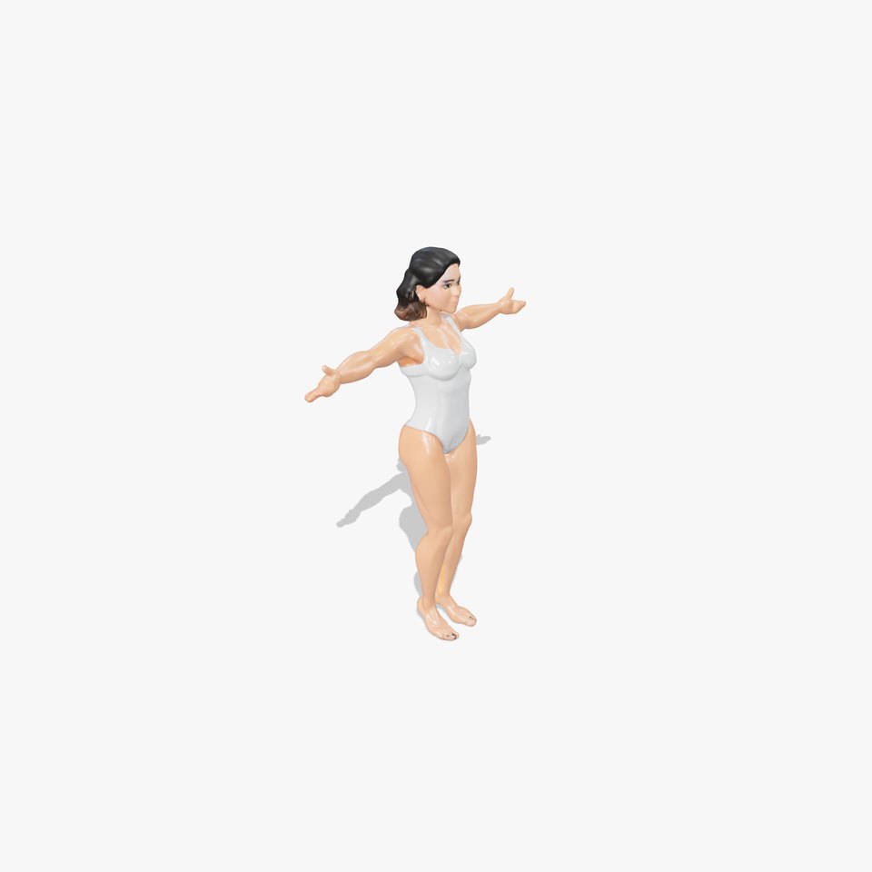 D Female Swimsuit Model Rigged and Animated