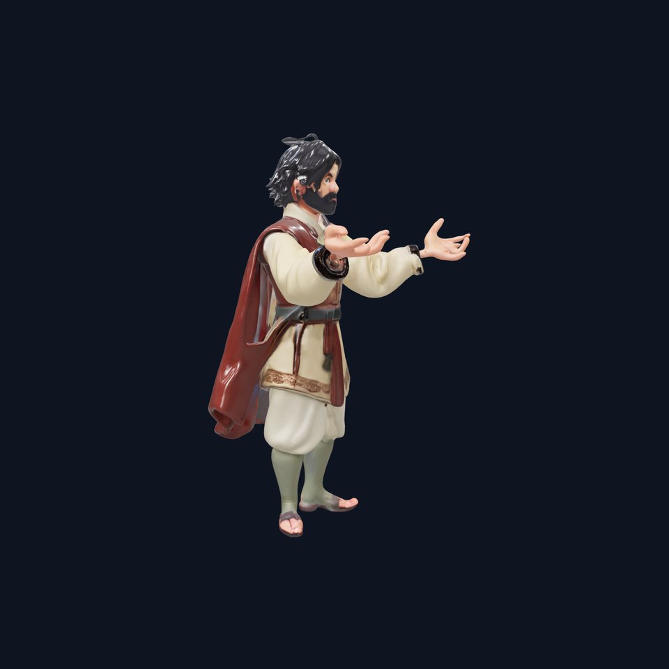 Medieval Wanderer Rigged and Animated D Character Model
