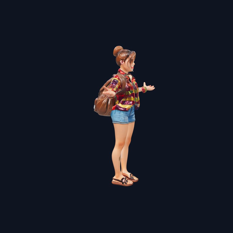 Casual Female Explorer Rigged and Animated Character Model