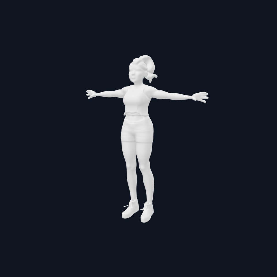 Sporty Female Athlete Character Rigged and Animated for Games and Cinematics