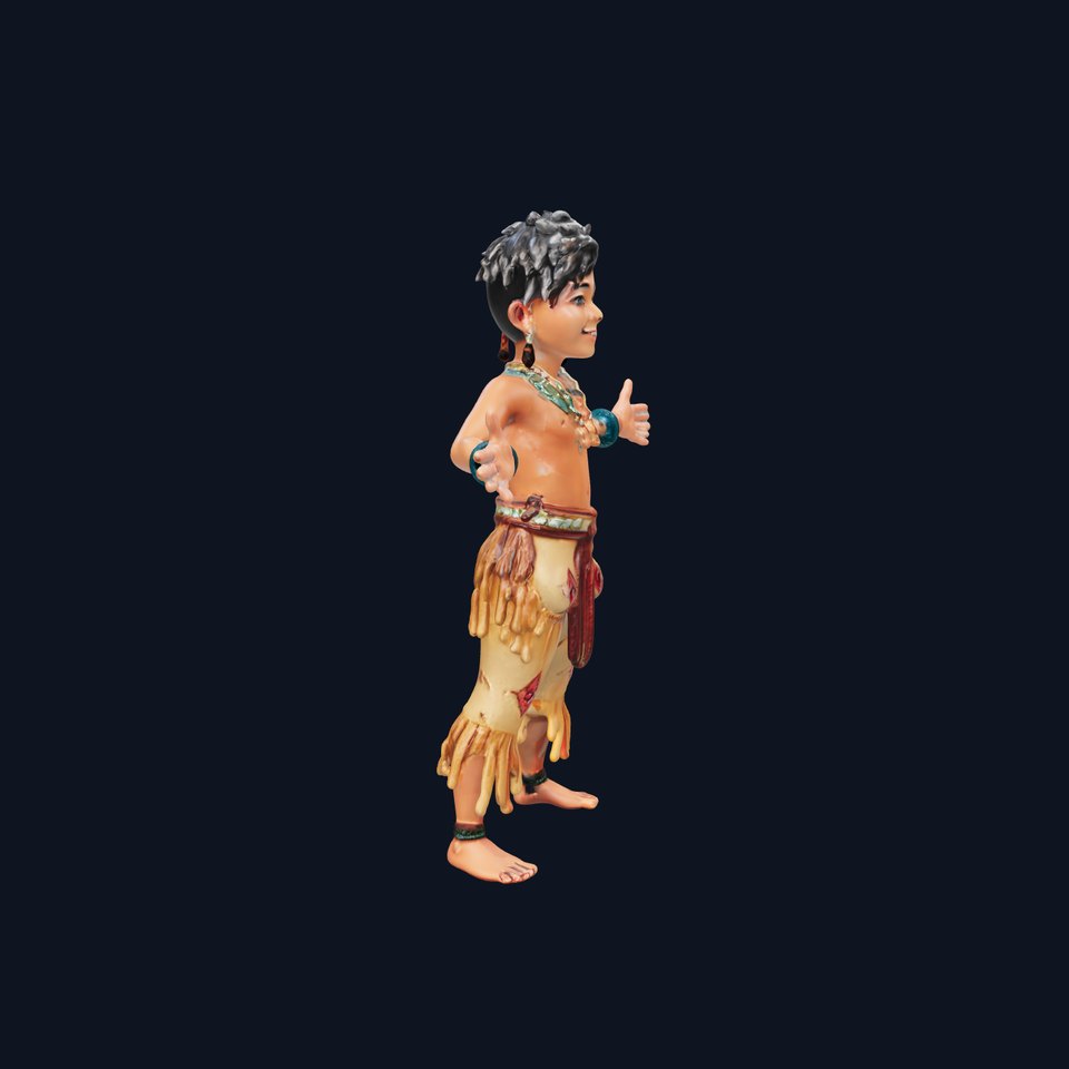 Young Warrior Character Fully Rigged and Animated