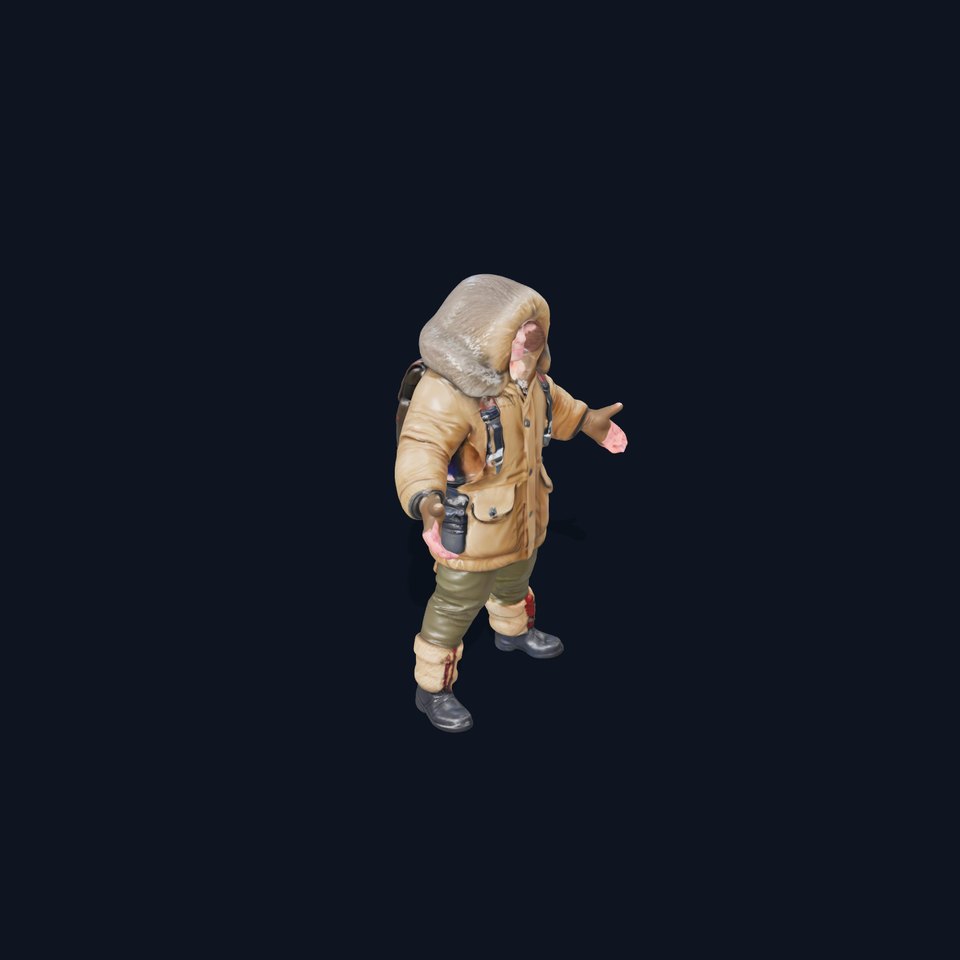 Arctic Explorer Rigged and Animated Character Model