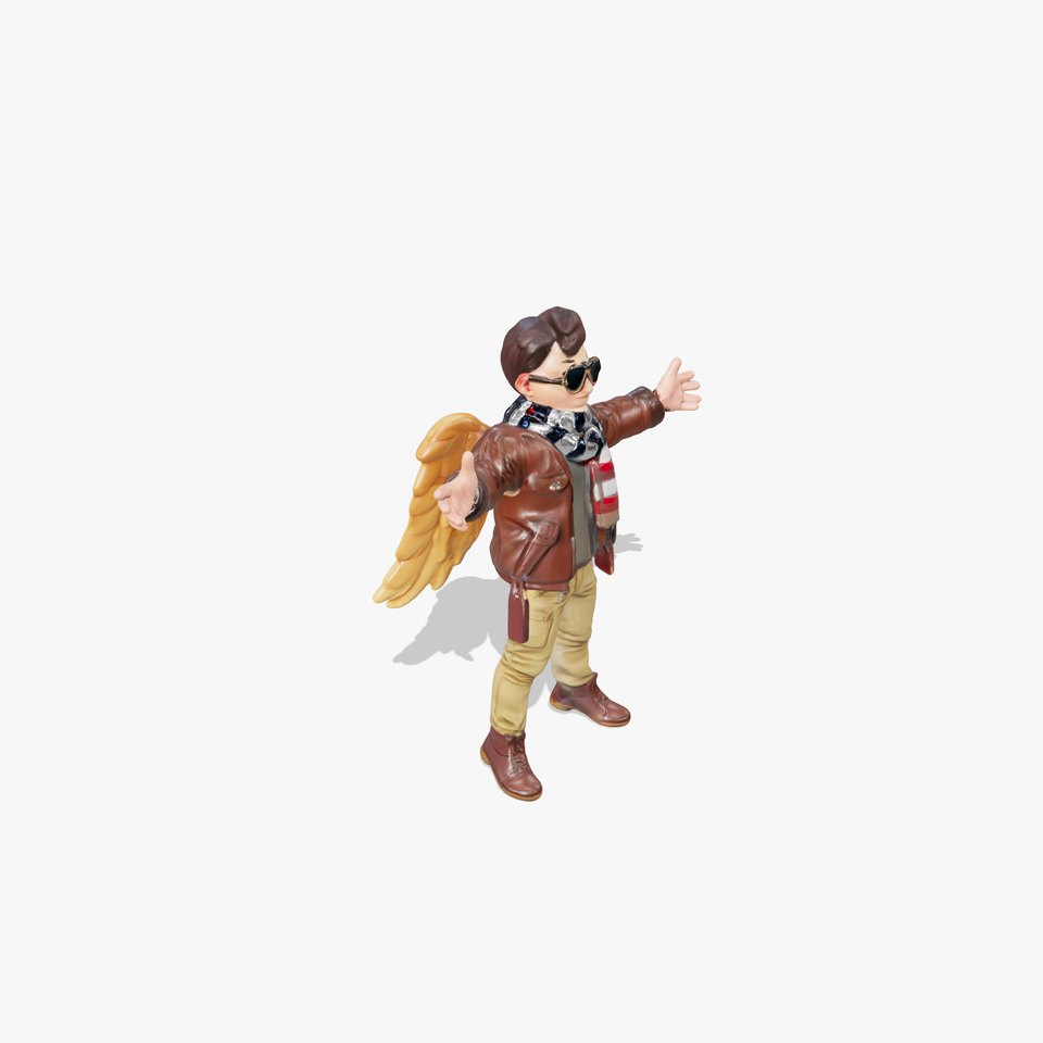Adventurous Aviator Boy Rigged and Animated D Model
