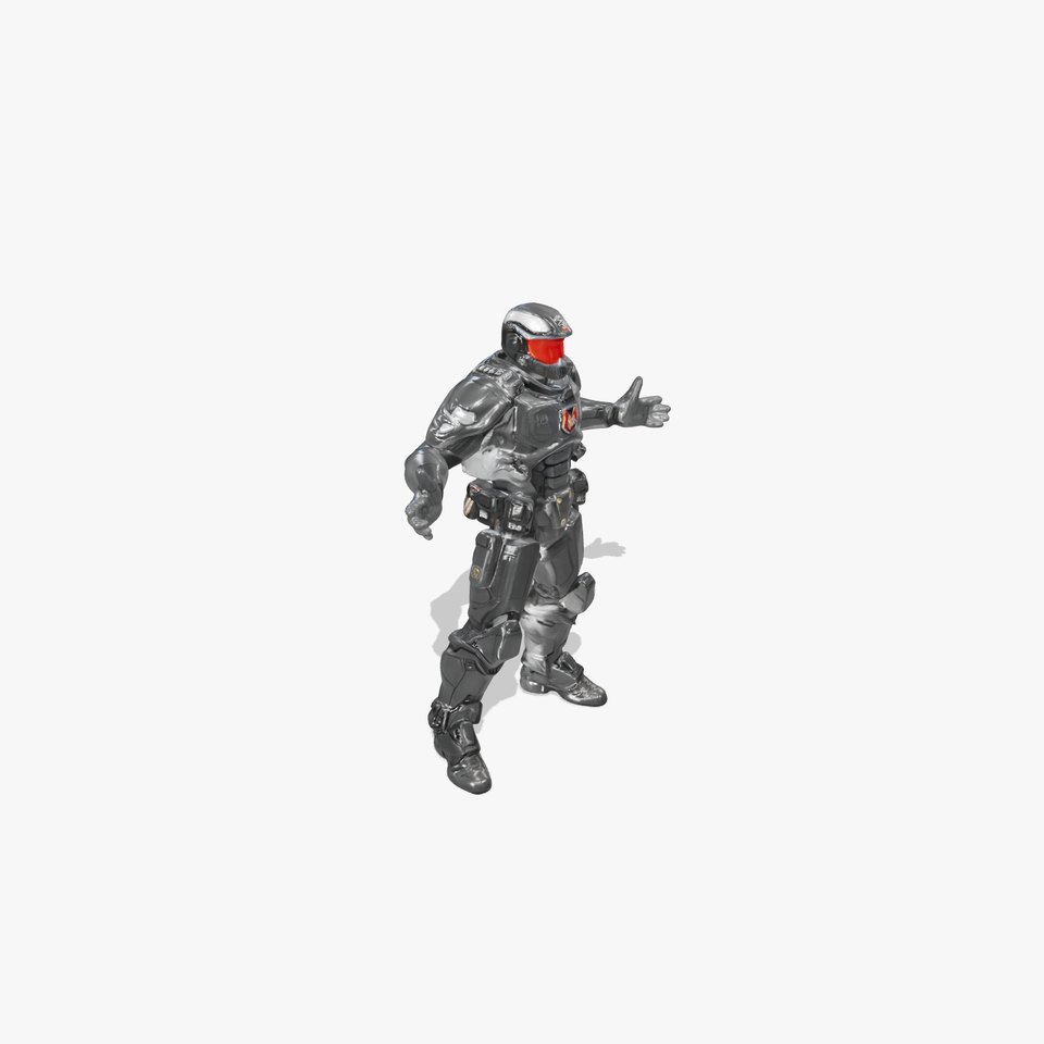 Futuristic Armored Soldier Rigged and Animated D Model