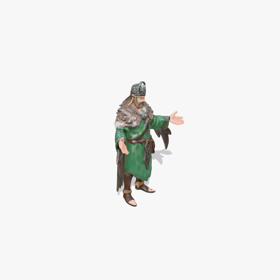 Elderly Wizard Character Model Rigged and Animated