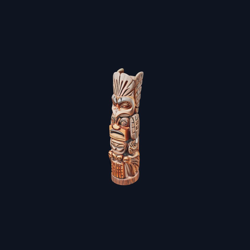 Carved Wood Totem Model Pack