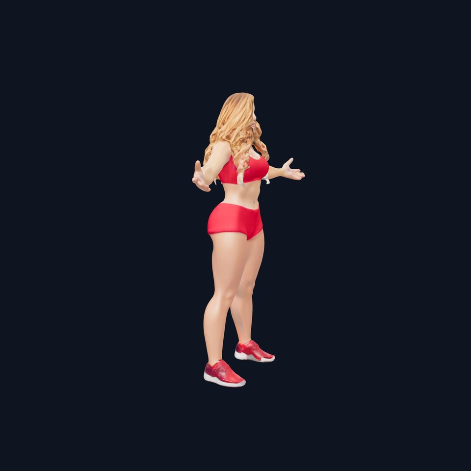 Athletic Female Rigged and Animated D Character Model