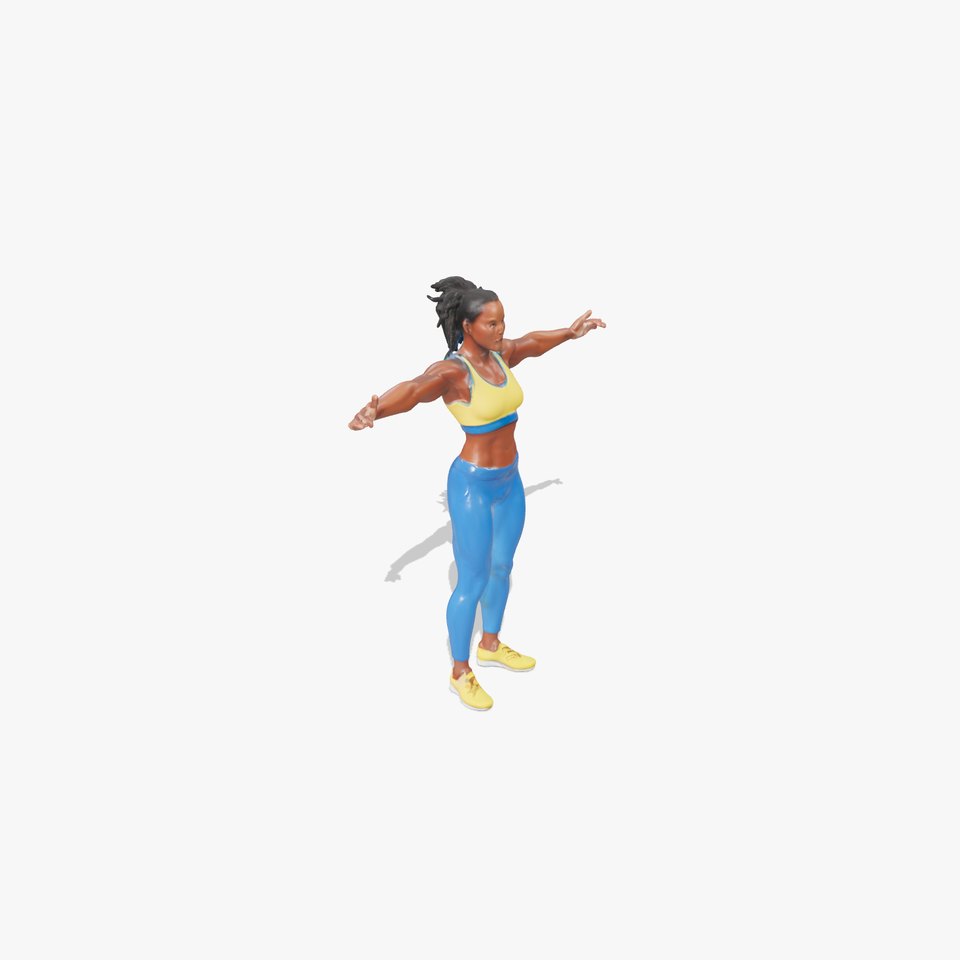 Athletic Female Rigged and Animated Character Model