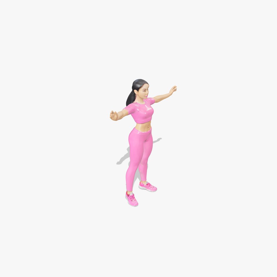 Athletic Female Character in Pink Attire  Rigged and Animated