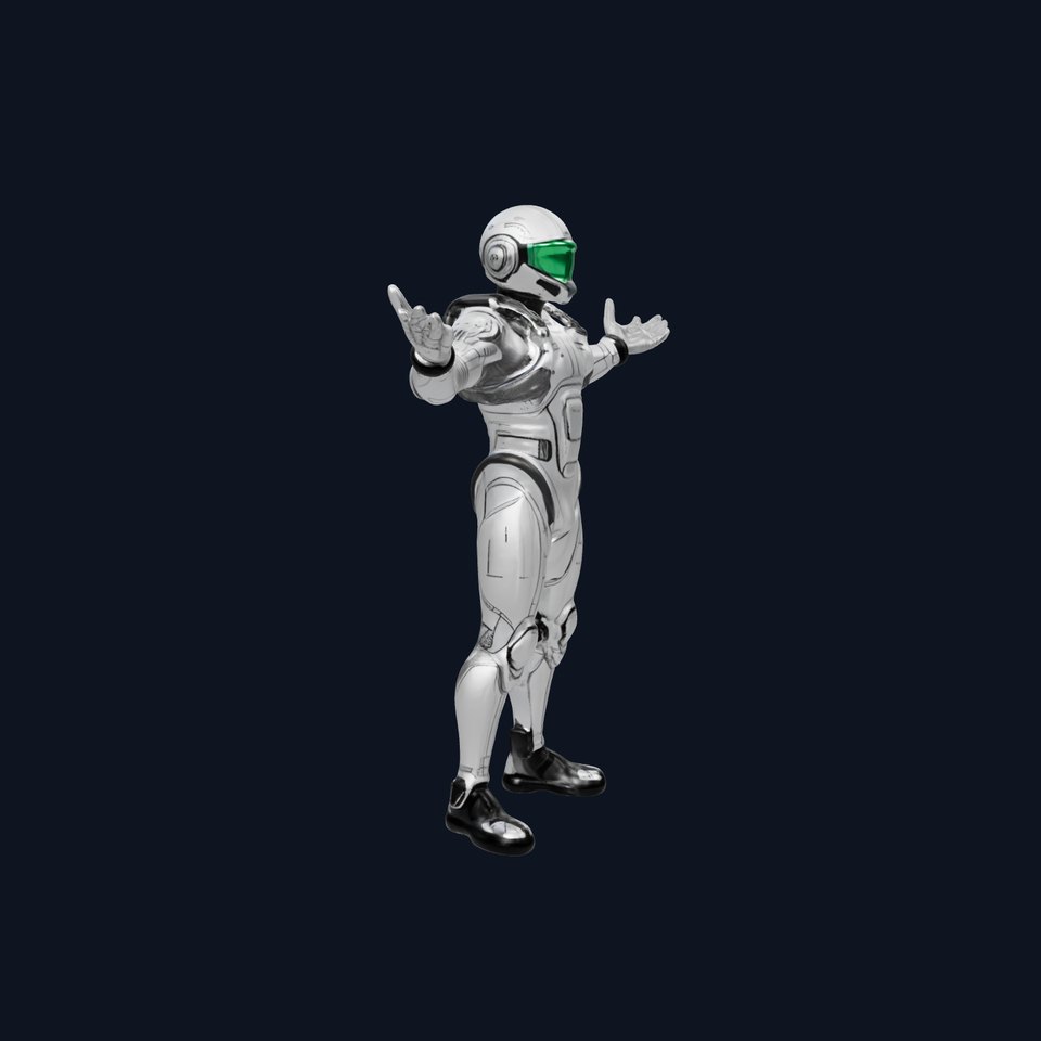 Futuristic Robotic Guardian Rigged and Animated D Character Model
